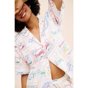 Anthropologie Damson Madder Cotton Linen Embroidery Short Sleeve Top 16